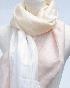富士桜工房リネン×シルクストール「さらつや」ピンクベージュ 通気性に優れたストール!