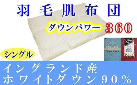 羽毛肌掛け布団 シングル 羽毛肌布団 イングランド産ホワイトダウン90% 羽毛肌ふとん 羽毛肌掛けふとん ダウンパワー360 羽毛肌掛け布団 羽毛肌掛布団 寝具 肌 羽毛布団[BE059]