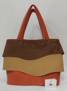 「鞄工房　香」三色フリルトートバッグ オレンジ