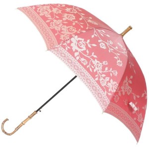 槙田商店[晴雨兼用]長傘 kirie バラ:フレンチレッド