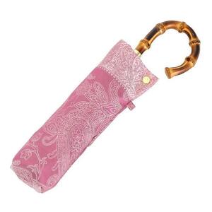 槙田商店[晴雨兼用]折りたたみ傘 kirie ペイズリー:ピオニーピンク