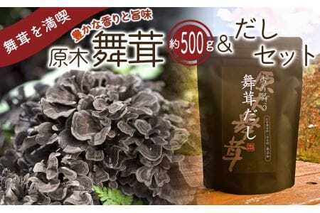 【先行予約】【2024年秋発送】丹波山村産原木舞茸500g+舞茸だし(8g x6袋)セット 2024年9月下旬より順次発送予定