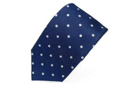 ネクタイ 富士桜工房 ドット 紺 / シルク おしゃれ 山梨県 特産品[西桂町との共通返礼品][tab0168]