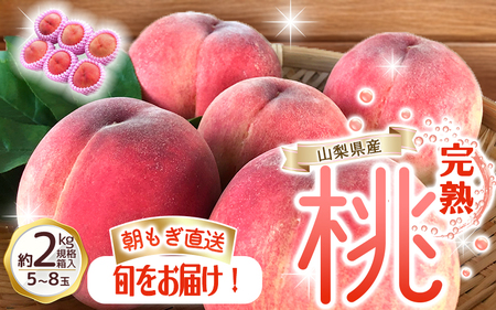 山梨県産 桃 5〜8玉 約2kg 規格箱入り 桃桃桃[tab0182]