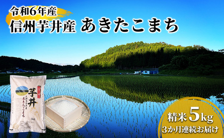 米 [3ヶ月連続お届け]令和7年産 信州芋井産あきたこまち精米5kg 定期便 お米 ごはん コメ 白米 精米 お取り寄せ 信州 長野