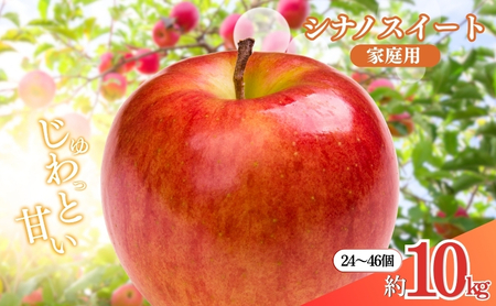 先行予約 長野市産シナノスイート家庭用 約10kg 2025年10月下旬より順次発送 ※オンライン決済限定 果物 フルーツ デザート 食後 おやつ 長野県産 信州 甘い 交配品種 酸味が少ない りんご 
