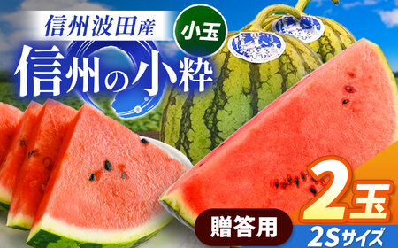 信州波田産 小玉スイカ!信州の小粋 [贈答] 2玉 2Sサイズ|ふるさと納税 長野県 信州 松本 果物 フルーツ すいか スイカ 西瓜 贈答 季節限定 甘い くだもの ふるーつ