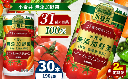 [定期便2回]小岩井 無添加野菜 31種の野菜100% 190g缶 30本入り | トマト ジュース 飲料 とまと 野菜 濃縮 栄養 豊富 長野県 松本市