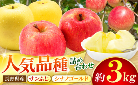 [先行受付]サンふじ・シナノゴールド詰め合わせ 3kg
