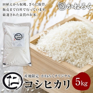 [ふるなびWEEK] 令和7年産 新米 厳選 コシヒカリ 仁米 5kg かねろく お米 こしひかり 白米 長野 上田市 シャリ 5キロ