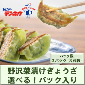野沢菜漬け ぎょうざ 3パック[12粒×3パック] / テンホウ 冷凍 餃子 信州 長野県 諏訪市 諏訪 [21-34]