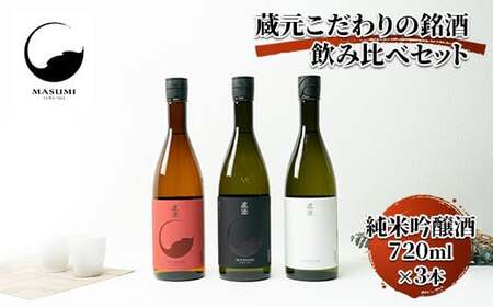 [諏訪五蔵の日本酒][真澄]フラッグシップ720 3本セット(720ml×3本)/ 宮坂醸造 諏訪五蔵 純米吟醸酒 日本酒 飲み比べ 真澄 真澄 真澄 真澄 真澄 信州 長野県 諏訪市 諏訪 [34-09]