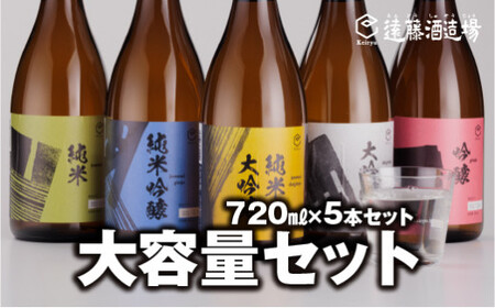 日本酒 飲み比べ大容量セット 720ml×5本[短冊のし対応][株式会社遠藤酒造場]
