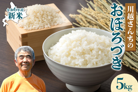 令和6年産 川越さんちの おぼろづき 5kg (5kg×1袋) 雨竜産 おぼろづき 精米 5kg お米 おにぎり お弁当 お取り寄せ 北海道 雨竜町