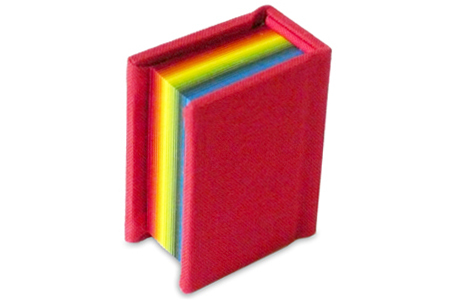 豆本カードスタンド(本文/虹色)赤[005-05]|豆本カードスタンド 虹色 赤 美篶堂 ミニブック スタンド メッセージカードホルダー 手製本 伊那市 長野県 ふるさと納税