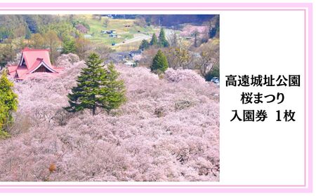 桜 チケット 高遠城址公園 桜まつり入園券 1枚 伊那市 長野県 信州 春[002-01]