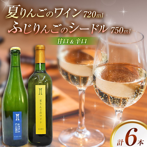 伊那ワイン工房 りんごワイン6本セット(夏りんごワインとシードル)[030-26]