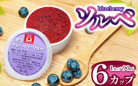 ブルーベリーソルベ（シャーベット）　90ml×6カップ【011-a1】