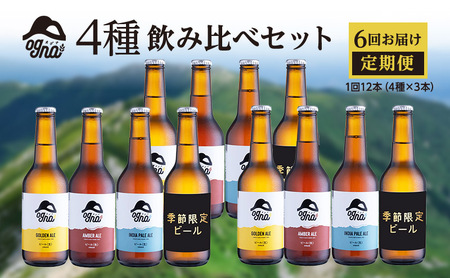 [6回お届け定期便/奇数月発送]南信州ビールOgna「12本4種飲み比べセット×6回」