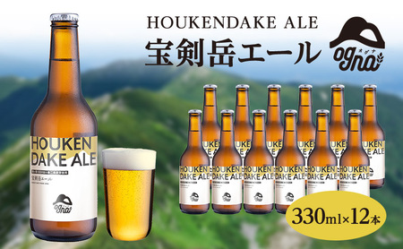 【数量限定 / 期間限定】南信州ビールOgna「宝剣岳エール」（330ml×12本セット）【駒ヶ根市産大麦麦芽使用】 お酒 晩酌 家飲み BBQ 