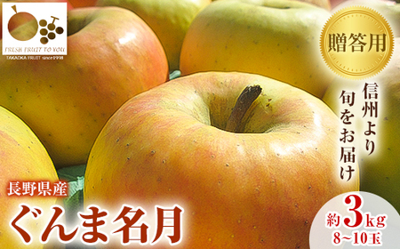 「産地より信州中野の旬をお届け」 長野県産ぐんま名月　贈答用　約3kg【1305054】