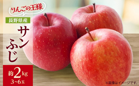 りんごの王様　長野県産 りんご　サンふじ　約2kg(3～6玉程度)【1577410】