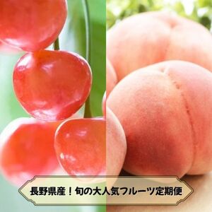 [発送月固定定期便]2026年発送予定 長野の果物 さくらんぼ+桃全2回[配送不可地域:離島]