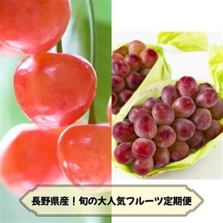[発送月固定定期便]2026年発送予定 長野の果物 さくらんぼ+クイーンルージュ全2回[配送不可地域:離島]
