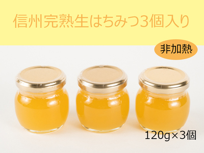 信州完熟生はちみつ3個入り＜非加熱・数量限定＞ | はちみつ 長野