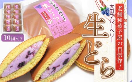老舗和菓子屋の自信作！大町ブルーベリー生どら10個入り  老舗 和菓子 どら焼き  長野県 大町市