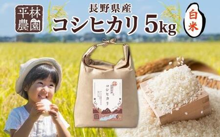 ＜先行予約＞令和7年産 コシヒカリ 白米 5kg×1袋 長野県産 米 精米 お米 ごはん ライス 甘み 農家直送 産直 信州 人気 ギフト お取り寄せ 平林農園 送料無料 長野県 大町市