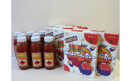 ばいはるちゃにカレー(8箱)・トマトジュース(8本)セット