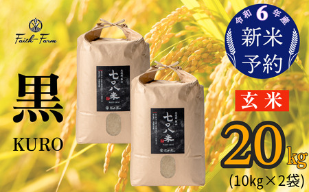 [令和6年産 新米予約] 極上のコシヒカリ「708米(なおやまい)[黒]」玄米20kg (6-53)