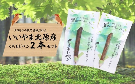 [いいやま北原産]くろもじペン 2本セット(Bp-001)