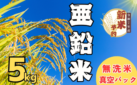 [先行予約][令和7年産 新米] 亜鉛米(コシヒカリ) 無洗米 5kg 真空パック (7-50) 長野県 飯山市 おすすめ ランキング おいしい 高評価 大人気 こしひかり こしひかり 無洗米 