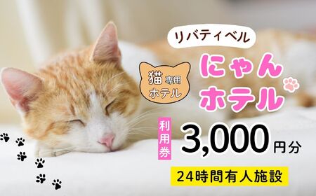 [長野県飯山市]にゃんほてる(猫専用ペットホテル) リベティベル 利用券3,000円分(T-17) 長野県 飯山市 おすすめ ランキング 高評価 大人気 ギフト