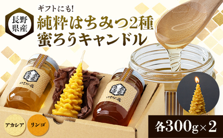 [ギフトセット]純粋はちみつ×蜜ろうキャンドル(モミの木)_雑貨 調味料 はちみつ ハチミツ 蜂蜜_
