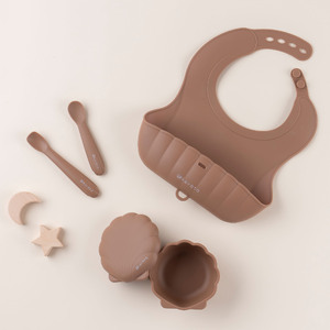 ベビー食器 4点セット（リーフブラウン） | kerata 赤ちゃん ベビー 日用品 食器 ベビー食器 マタニティ 長野県 塩尻市
