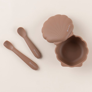 ベビー食器 3点セット（リーフブラウン） | kerata 赤ちゃん ベビー 日用品 食器 ベビー食器 マタニティ 長野県 塩尻市