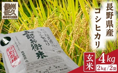 [令和7年産・玄米4kg(2kg×2袋)] 特別栽培米 五郎兵衛米[2025年9月中旬頃〜順次発送] 先行予約 新米 信州こしひかり コシヒカリ こしひかり 長野県 佐久市