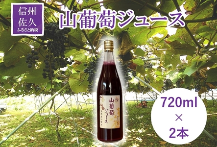 [先行予約:2025年3月以降発送予定]山葡萄ジュース2本セット ぶどう 無添加 無加糖 ポリフェノール [ぶどう 山葡萄ジュース2本セット 貴重な山葡萄を完熟 長野県 佐久市 ]