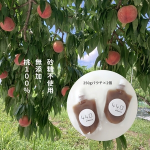 信州産完熟桃(あかつき)のピューレ 250gパウチ×2個 | 長野県 佐久市 国産 フルーツ 果物 ピーチ 無糖 無添加 もも モモ