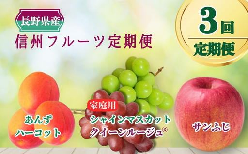 3回定期便:千曲市産 あんずも楽しめる 信州フルーツ定期便(あんず・ぶどう・りんご)| あんず