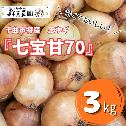 [2026年先行予約]千曲市特産 玉ネギ 「七宝甘70」 3kg | 玉ねぎ