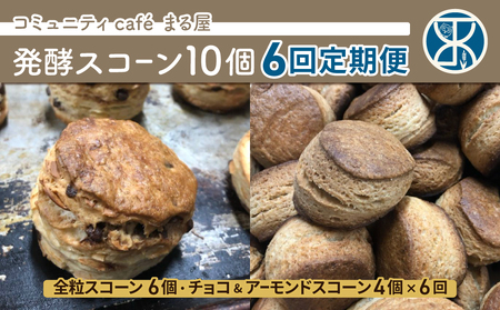 [6回定期便]発酵スコーン10個 コミュニティcafe まる屋