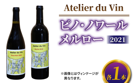 赤ワイン (ピノ・ノワール、メルロー)2021ヴィンテージセット、合計2本[アトリエデュヴァン]長野 東御 東御ワイン 辛口 日本ワイン 飲み比べ 赤ワイン 白ワイン 長野ワイン ワイン 白ワイン 辛口