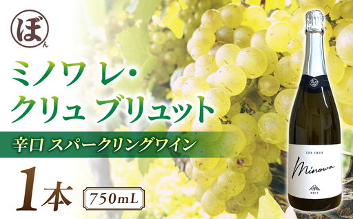 スパークリングワイン「ミノワ レ・クリュ・ブリュット」 1 本| 国産 長野県 長野ワイン とうみワイン[ぼんじゅーる農園醸造所]