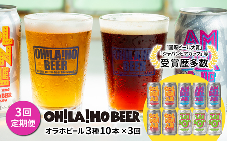 【3回定期便】オラホビール10本（3種合計10本）