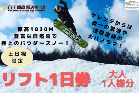 八千穂高原スキー場　土日祝日限定　リフト１日券〔AD-07〕