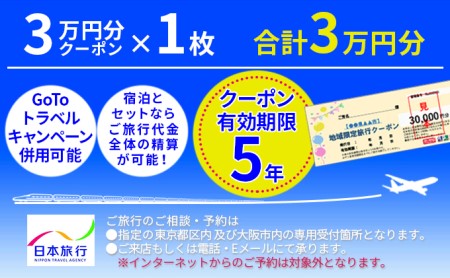日本旅行　地域限定旅行クーポン【30,000円分】
